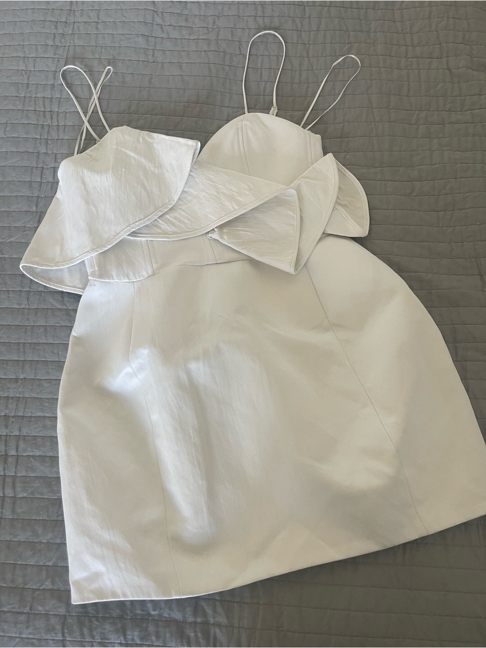White Ruffle-Detail Spaghetti Strap Zara Dress Sz S